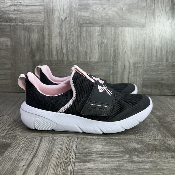 Under Armour Youth size 5/Women's size 6.5 Black Pink Flash Shoes - Picture 1 of 7